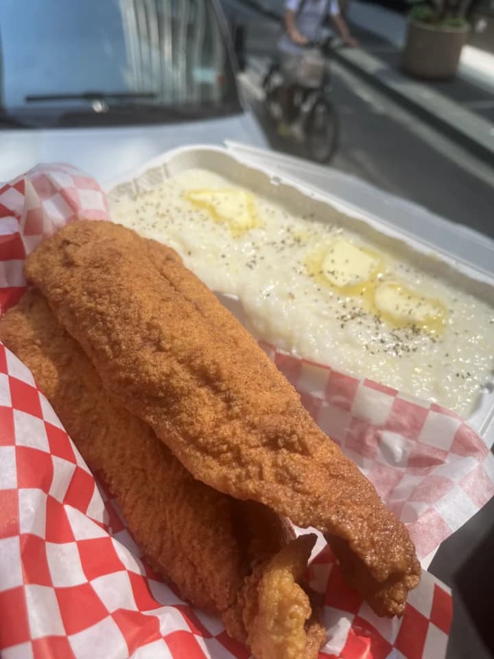 Catfish with grits