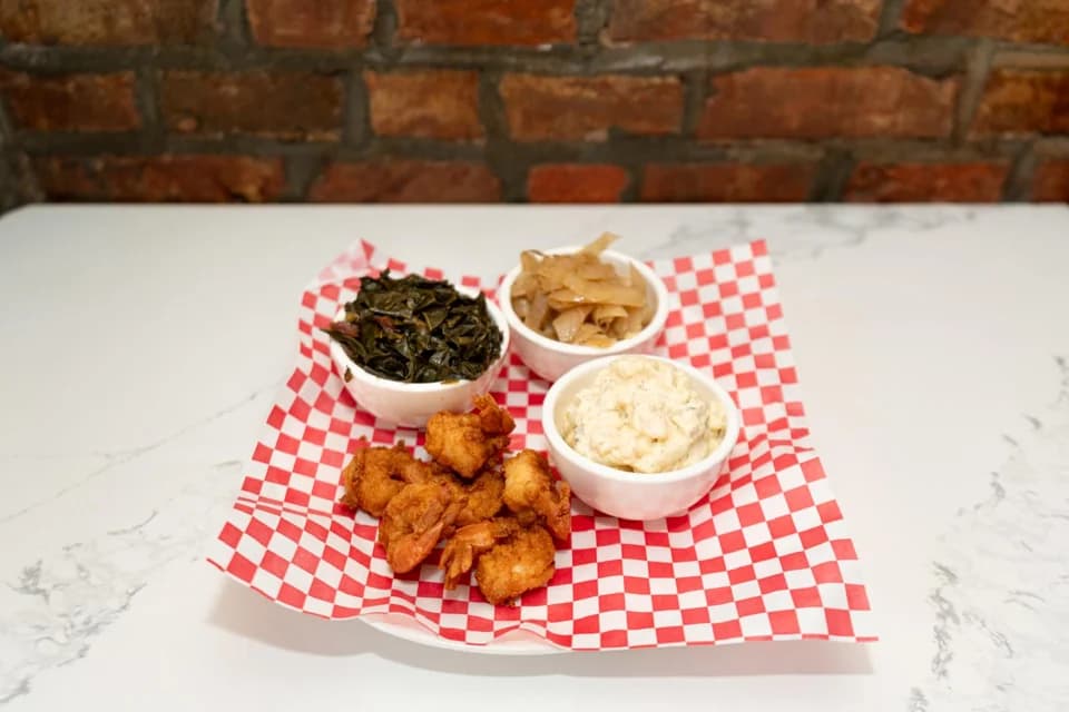 Shrimp entree with sides