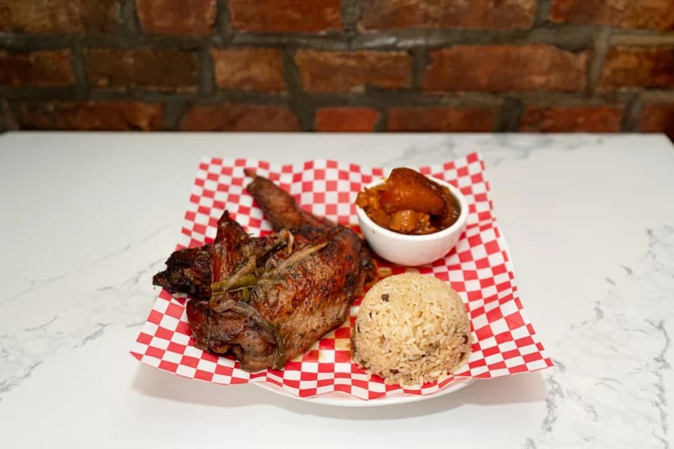 Turkey wings with rice and sides